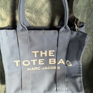 Marc Jacobs Blue Tote with Sturdy Canvas and Bold Text